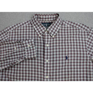 Ralph Lauren Shirt Mens Size L Plaid Long Sleeve Cotton Classic Fit Button-Down